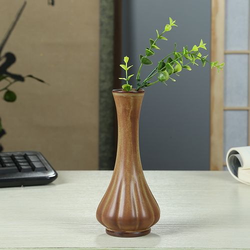 禅式创意陶瓷花插观音水培花瓶干花花插仿真花花器家居装饰品摆件
