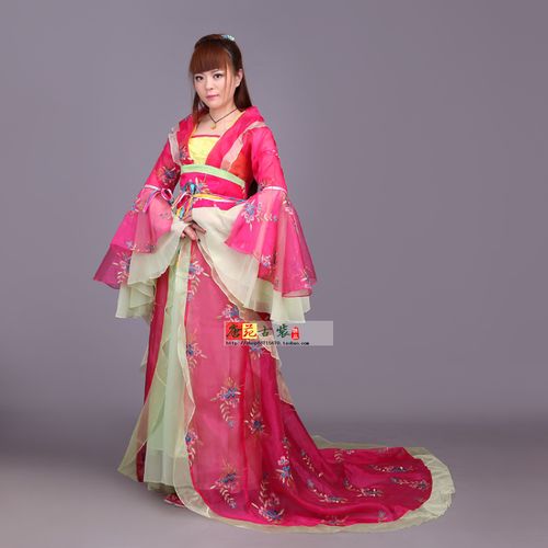 古装唐装汉服女唐朝拖尾贵妃服装婚服 仙女装古筝美公主演出服装