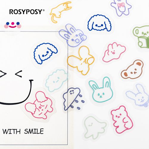 可爱小物pet贴纸百搭少女心ins装饰小图案手帐贴纸包