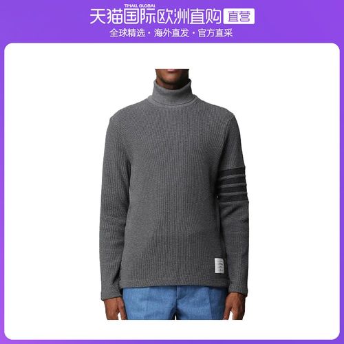 香港直发thom browne汤姆·布朗男士灰色针织毛衣mjs106p05802
