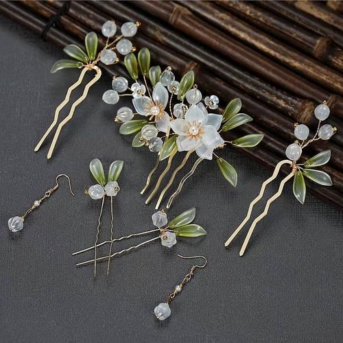 原创手工铃兰赋汉服发饰全套发梳发簪发钗针古典配饰饰品古风头饰