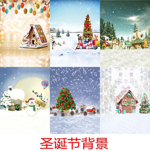 新款圣诞背景布影楼圣诞主题婚纱摄影背景布圣诞雪景儿童摄影背景