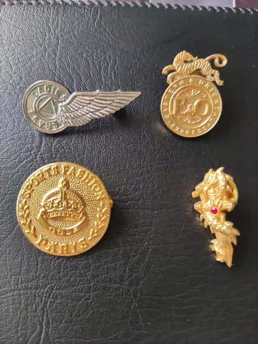 日制徽章纪念章中古胸针龙虎宝剑飞翼翅膀高尔夫皇冠图案210519