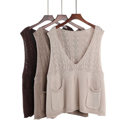 文艺范针织马甲女毛线背心2022春季新款v领套头无袖毛衣马夹外套