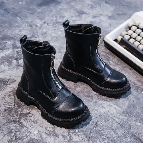 儿童马丁靴春秋款英伦风短靴时尚软底中筒靴男童女童鞋战术烟筒靴