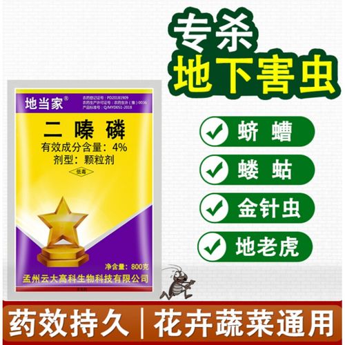 二嗪磷颗粒土壤地虫净地下害虫土蚕土虫蝼蛄地老虎专用农药杀虫剂 800