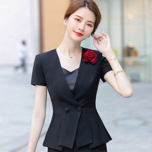 职业装女装套装夏薄款的短袖感女时尚修身季设计感气质正装经理西装裙