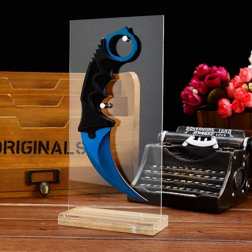 cs游戏周边csgo二西莫夫爪子刀实物模型金属合金玩具练习刀 蓝色淬火