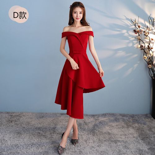 服新娘2021年秋季款酒红色小个子遮孕肚结婚礼服订婚衣服平时可穿2021