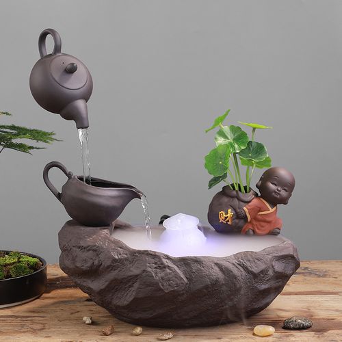家居开业送礼鱼缸流水器摆件装饰陶瓷喷泉桌面新中式招财创意礼品