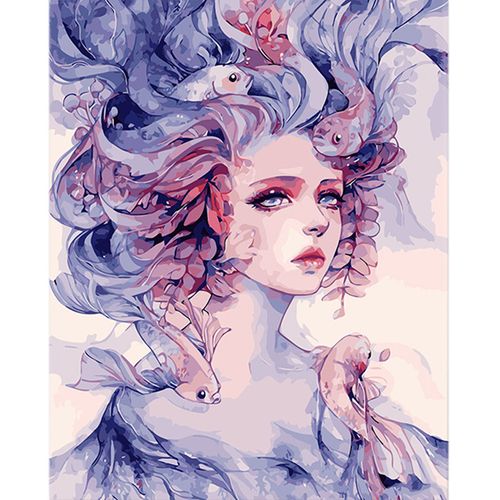 diy数字油画客n厅欧式油彩手绘填色人物抽象装饰画