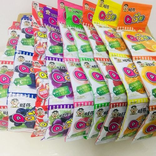 9种口味qq糖橡皮糖软糖20g*100袋120袋五连包整箱批发