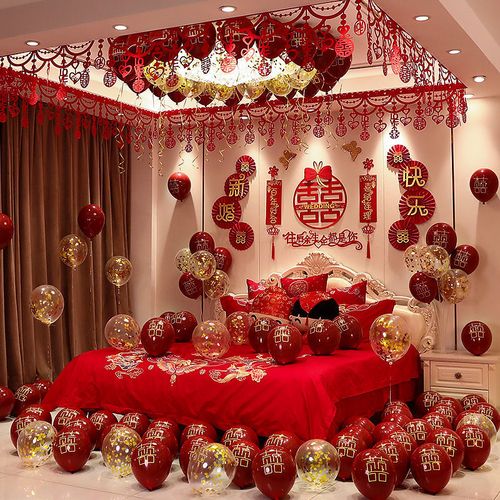 婚房布置结婚装饰男方新房床头女方卧室房间浪漫气球婚礼用品全套