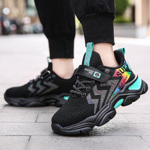 秋季男孩运动鞋男童鞋子小学生波鞋网面透气旅游中大