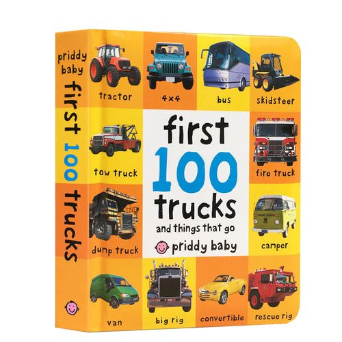 100 trucks things that go 小车迷交通工具入门单词书图解词典 英文