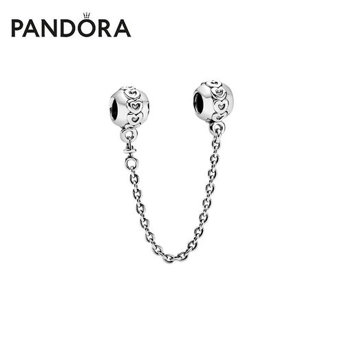 pandora潘多拉永恒的心安全链925银diy时尚饰品情侣礼物 送女友