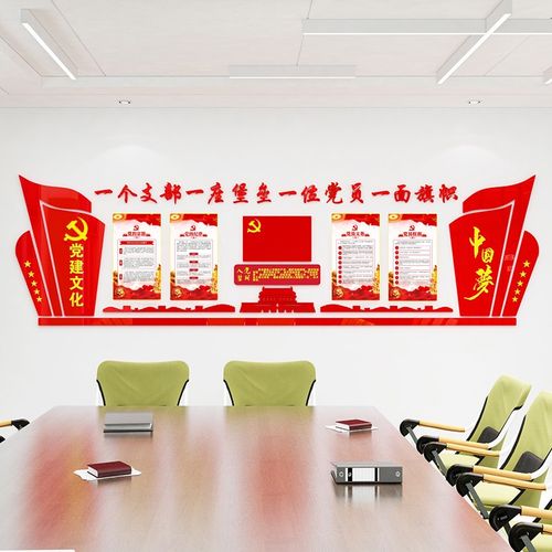 宣传文化墙党员活动室布置党员权利义务党支部宣传贴画会议室墙面装饰