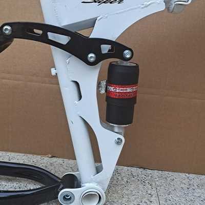 自行车软尾车架26寸24寸折叠山地自行车架双减震双碟刹高碳钢车架