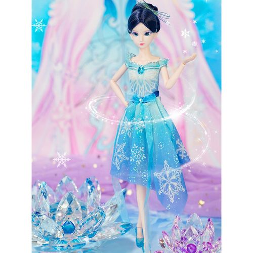 仙子精灵梦夜萝莉灵冰公主仿真洋娃娃 【冰公主滑冰】2衣服 鞋子 支架