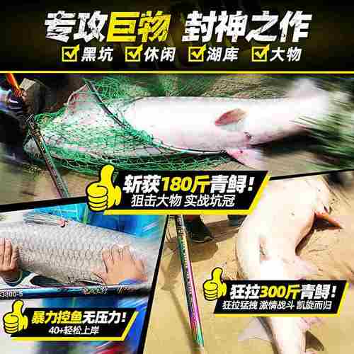 新款包邮猛将豪气冲天轻量鲢鳙大物竿超硬巨物竿青鲟鱼杆钓鱼竿手