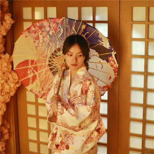 神明少女和服女拍照服装正装传统复古改良祈愿兔日式外景旅拍写真