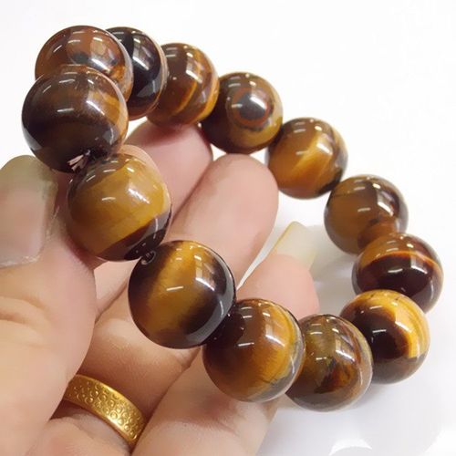 佛珠16mm天然黄虎p眼石木变石手链男款情侣手串饰品礼物【4月22日发完