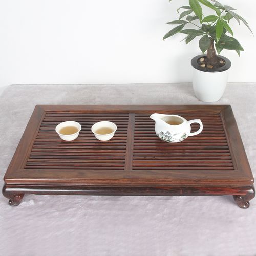 大红酸枝茶盘实木小茶台家用排水式功夫茶具中式简约迷你茶几上的