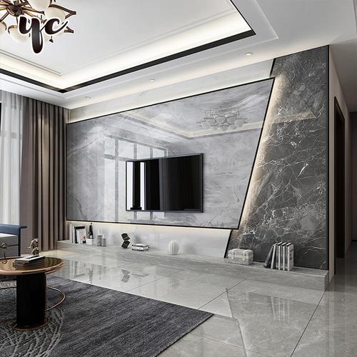 轻奢网红款电视墙板大气格栅岩2020悬空电视背景墙