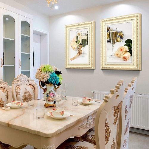 欧式餐厅装饰画简欧饭店墙面装饰挂画轻奢饭厅壁画现代简约墙画