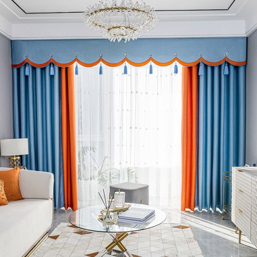 窗帘眉头装饰窗帘遮光2022新款客厅定制成品窗帘一整套卧室阳台幔头