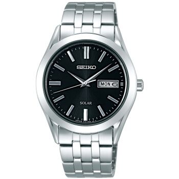 精工(seiko) 手表 光动能表简约商务休闲蓝宝石玻璃镜面 (男女对表