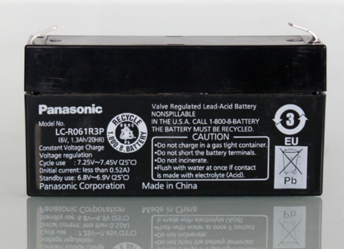 松下铅酸蓄电池 lc-r061r3p(6v1.3ah)医疗消防 精密