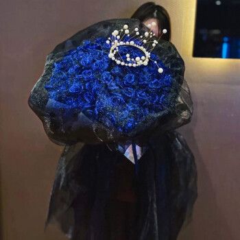 99朵蓝色妖姬花束鲜花 同城配送生日纪念日告白求婚礼物送女友老婆