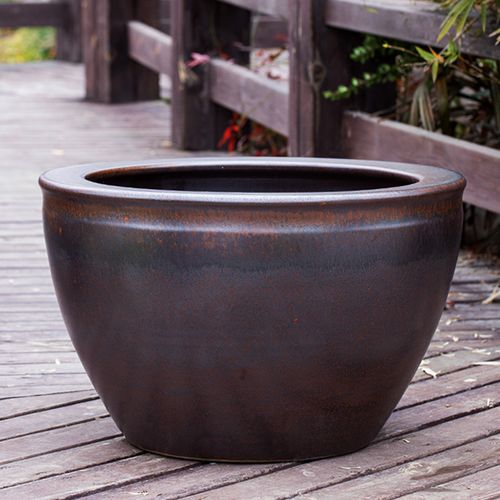 水缸花盆室外睡莲盆陶瓷大水缸养鱼缸仿古老缸荷花睡莲花盆招财缸