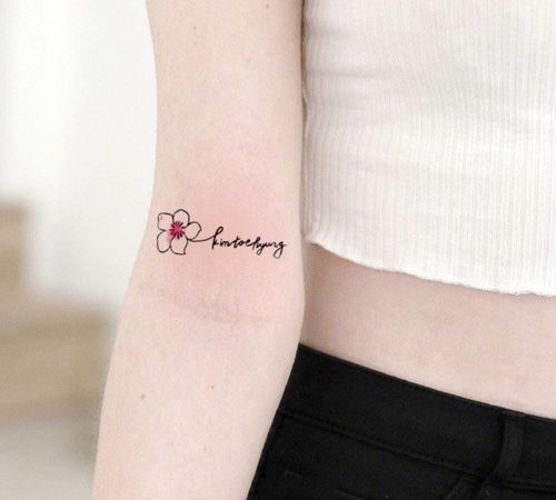 小清新英文花朵纹身贴 防水女持久性感锁骨手臂个性