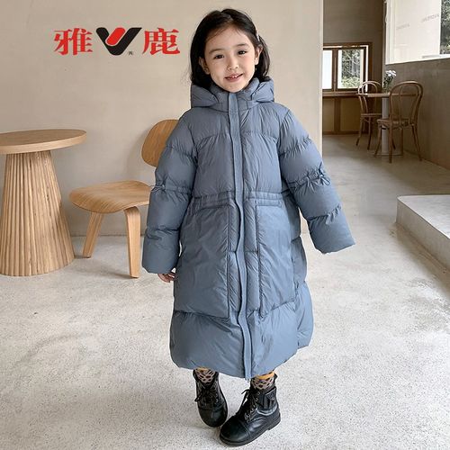羽绒服中长款加厚白鸭绒宝宝儿童长款羽绒服过膝2021新款洋气大牌童装
