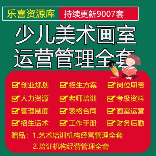 少儿美术画室培训机构校区管理制度创办招生活动策划教学计划资料
