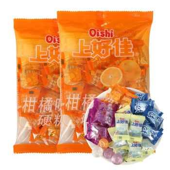 上好佳(oishi)水果硬糖清凉薄荷柠檬糖老式什锦综合果味水果糖 上好佳