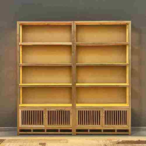 新款茶叶店展示柜陈列柜实木新中式茶庄带灯茶具普洱茶叶饼货架展