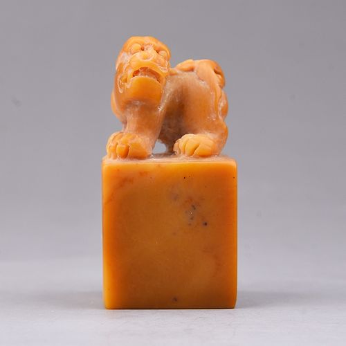 【西泠印社】老挝田黄石古狮钮方章篆刻定制石章金石印章