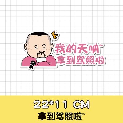 g搞笑新手汽车个性贴纸拉贴.上路尾卡通标志创意车文字花实习