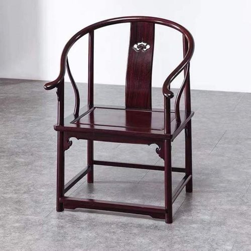 保真红木家具赞比亚血檀圈椅全实木中式太师椅非洲小叶紫檀靠背椅