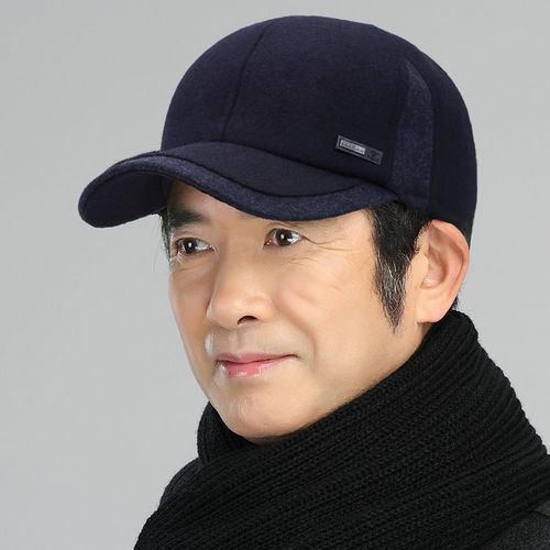 帽子男士冬天保暖鸭舌帽中老年冬季护耳老头棒球帽中年老人爸爸帽