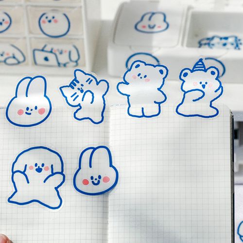 小帐贴纸帐少女企鹅账可爱diy动物用手纸文具心小手防水手素材.