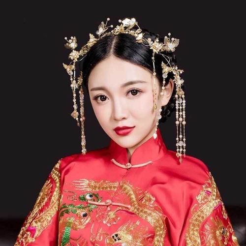 大约额饰中式禾服婚礼新婚大气头饰复古发型秀禾金色新款新娘