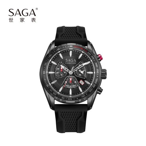 【saga世家表】瑞士进口石英机芯蓝宝石表镜三盘六针夜光男士运动手表