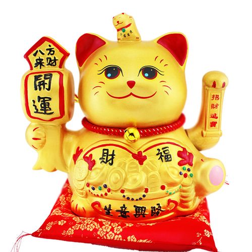 2022会说话感应金色摇手招财猫储蓄罐18寸发财猫招手特大号开业礼