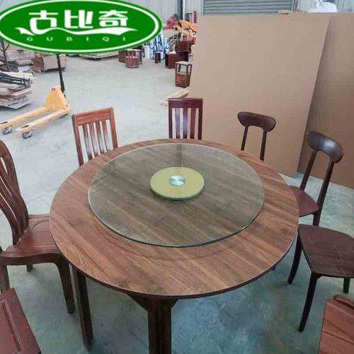 凯临门折叠圆桌面圆台面折叠实木餐桌圆桌面家用木大桌面圆餐桌黑胡桃