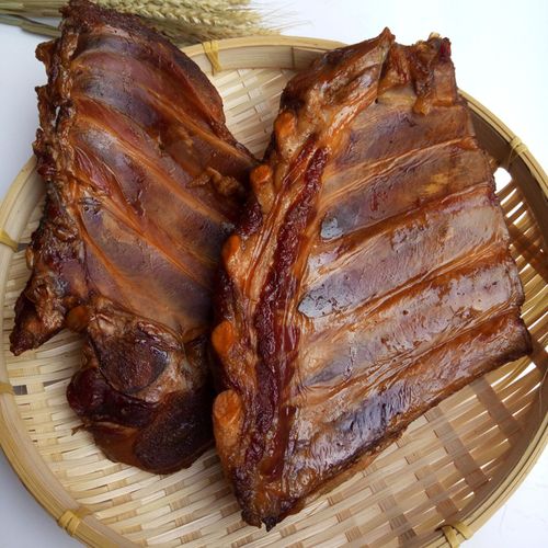 重庆腊排骨农家自制烟熏腊猪排中排四川腊排骨500g特色腊味腊排骨