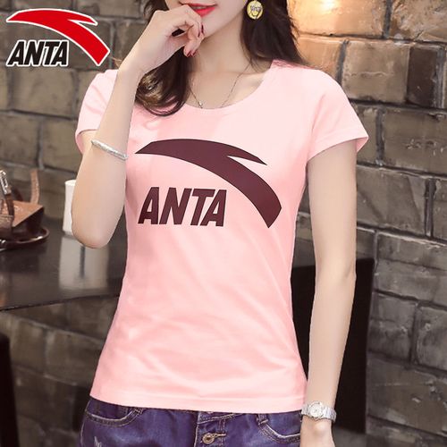 安踏短袖t恤女装官网正品2022春夏季新款半袖大logo短t运动上衣女